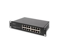 Digitus Switch Gigabit 16 ports RJ45 10/100/1000 Mbps non-géré, 1U rackable 10", capacité 32 Gbps, IEEE 802.3/u/ab/x, 15W, 0-40°C