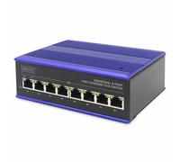 DIGITUS Switch Ind. 8-Port 10/100 30W PoE Unmanaged blau