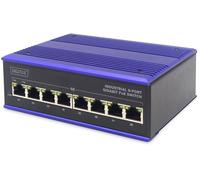 DIGITUS Switch Ind. 8-Port Gigabit 30W PoE Unmanaged blau