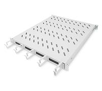 DIGITUS Tablette fixe - 19 pouces - 1U - Pour armoires réseaux & serveurs - A partir de 800 mm de profondeur - Avec passage de câbles intégré - Gris