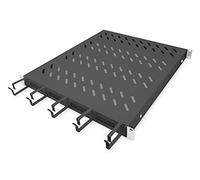 DIGITUS Tablette fixe - 19 pouces - 1U - Pour armoires réseaux & serveurs - A partir de 800 mm de profondeur - Avec passage de câbles intégré - Noir
