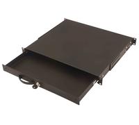 DIGITUS Tiroir pour armoires réseau et serveur - 19 pouces - 1U - fixation avant et arrière - profondeur réglable - porte-documents et support clavier - verrouillable - Noir