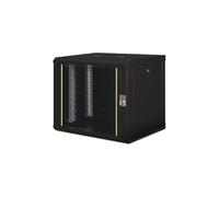 Digitus Unique DN-19-09-U-SW : Coffret mural 9U, 600x450mm, Acier, Porte verre, Charge 100kg, IP20, Rails 19" réglables, Noir RAL 9005