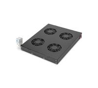 Digitus - Unité de Ventilation de Toit 19" 1U - 4 Ventilateurs - 552 m³/h - Noir (RAL 9005) - 483 x 354 x 45 mm - Alimentation 220-240V