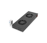 Digitus - Unité Ventilation Toit Rack 19" 2 ventilateurs - Flux d'air 276 m³/h - Thermostat Réglable - 220-240V - 13.8W - Noir (RAL 9005) DN-19-FAN-2-HO-SW