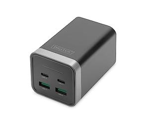 DIGITUS Universal GaN Chargers 150 W - 2 Port USB-C - 2 Port USB-A - Chargeurs Rapides Power Delivery 3.0 (PD 3.0) - pour iPhone, iPad, Samsung Galaxy, Pixel, Xiaomi, Motorola, Huawei & Laptops
