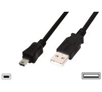 DIGITUS USB 2.0 Anschlusskabel Typ A -mini B St/St 1.8m, sw
