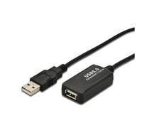 DIGITUS USB 2.0 Verlängerungskabel Typ A -A St/Bu 5.0m, sw