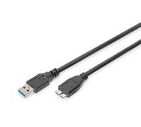 DIGITUS USB 3.2 Gen1 cable - 1.0 m - USB-A to Micro B - 5 Gbps - for computers,