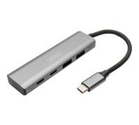 Digitus Hub USB-C DA-70245 4 ports (2x USB-A + 2x USB-C Gen2) 10 Gbit/s gris foncé