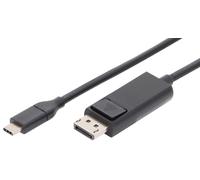 DIGITUS USB C Adapterkabel Typ C -DP 32,4GB St/St 2.0m, sw