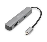 DIGITUS USB-C Multiport Docking Station - 5 Ports - 1x HDMI (4K@30Hz) - 2X USB 3.0 / USB 2.0 - Lecteur de Cartes - Gris