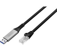 Digitus USB, USB 3.0 Câble adaptateur [1x USB, USB 3.2 Gen 1 (USB 3.0) - 1x RJ45, RJ45 mâle] AK-300600-100-S 10 m feuille de blindage, blindage par tresse,