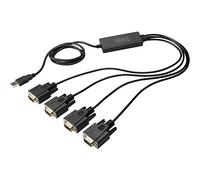 DIGITUS USB vers 4x Adaptateur série - Convertisseur RS232 - USB 2.0 Type-A vers 4x DSUB 9M - FTDI Chipset - Câble de connexion 1.5m