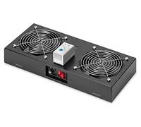 Digitus Unité de toit ventilateur DN-19 FAN-2-WM-T-SW – 2 ventilateurs, thermostat, 483 mm (19")