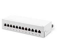 DIGITUS Version de Bureau CAT 6A, Panneau de Brassage de Classe EA, Blindé DN-91612SD-EA-G Gris