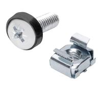 DIGITUS Vis et écrous cage M6 - Lot de 50 pièces - Argent | Kit de montage - Vis de montage pour armoire serveur, rack audiovisuel, armoire réseau 19 pouces / 10 pouces