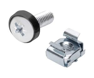 DIGITUS Vis et écrous cage M6 - Lot de 50 pièces - Argent | Kit de montage - Vis de montage pour armoire serveur, rack audiovisuel, armoire réseau 19 pouces / 10 pouces