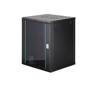 DIGITUS Armoire réseau - Rack 19 Pouces 16U - Non assemblée - Montage Mural - Profondeur 600 mm - Profondeur utile 470 mm - Capacité de Charge 60 kg - Porte vitrée - Série Dynamic-N - Noir