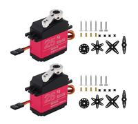 DiGiYes Lot de 2 servomoteurs numériques à couple élevé de 25 kg avec klaxon servo 25T pour voiture télécommandée angle de contrôle 180° (angle de contrôle de 25 kg à 180°)