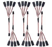 DiGiYes Lot de 6 câbles d'extension JST à 3 broches - 15 cm mâle vers 4 femelles - Câble d'extension servo pour Futaba JR RC voiture ou avions (mâle vers 4 femelles)