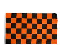 Digni Drapeau Damier Noir-Orange - 90 x 150 cm Sticker Gratuit