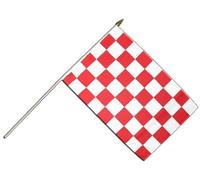 Digni® Drapeau Damier Rouge-Blanc sur hampe