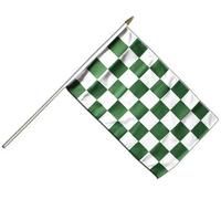 Digni® Drapeau Damier Vert-Blanc sur hampe