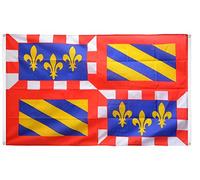 Digni Drapeau de Balcon (avec 4 Oeillets) France Bourgogne - 90 x 150 cm Sticker Gratuit