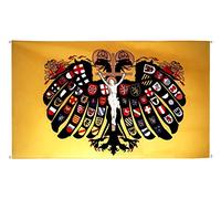Digni Drapeau de Balcon (avec 4 Oeillets) Saint-Empire Romain germanique Aigle à Deux têtes - 90 x 150 cm Sticker Gratuit