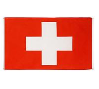 Digni Drapeau de Balcon (avec 4 Oeillets) Suisse - 90 x 150 cm Sticker Gratuit
