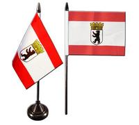 Digni® Drapeau de Table Allemagne Berlin Ours avec Couronne, Mini Drapeau - 10 x 15 cm