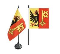 Digni® Drapeau de Table Suisse Canton Genève Genf, Mini Drapeau - 12 x 12 cm