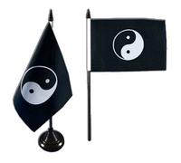 Digni® Drapeau de Table Ying et Yang Noir, Mini Drapeau - 10 x 15 cm