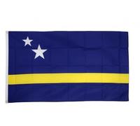 Digni Drapeau XXL Curaçao 150 x 250 cm avec autocollant - grande bannière de supporter avec 3 œillets métalliques