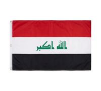 Digni Drapeau XXL Irak 150 x 250 cm avec autocollant - grande bannière de supporter avec 3 œillets métalliques