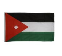 Digni Drapeau XXL Jordanie 150 x 250 cm avec autocollant - grande bannière de supporter avec 3 œillets métalliques