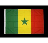 Digni Drapeau XXL Sénégal 150 x 250 cm avec autocollant - grande bannière de supporter avec 3 œillets métalliques