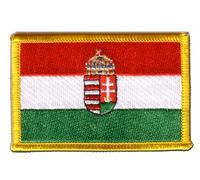 Digni Écusson brodé Flag Patch Hongrie avec Blason - 8 x 6 cm