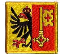 Digni Écusson brodé Flag Patch Suisse Canton Genève Genf - 7 x 7 cm