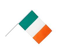 Digni® Grand drapeau Irlande sur hampe 60 x 90 cm avec autocollant, drapeau en polyester pour supporters, fêtes et décoration