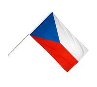 Digni Grand Drapeau République Tchèquie sur hampe 60 x 90 cm Sticker Gratuit