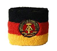 Digni® Lot de 2 Bracelets éponge Motif Allemagne RDA pour Poignets, Accessoires de Sport Anti-Transpiration pour Supporters et événements