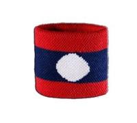 Digni® Lot de 2 Bracelets éponge Motif Laos pour Poignets, Accessoires de Sport Anti-Transpiration pour Supporters et événements