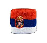 Digni® Lot de 2 Bracelets éponge Motif Serbie avec Blason pour Poignets, Accessoires de Sport Anti-Transpiration pour Supporters et événements