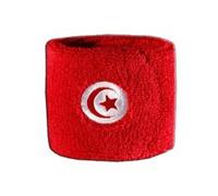 Digni® Lot de 2 Bracelets éponge Motif Tunisie pour Poignets, Accessoires de Sport Anti-Transpiration pour Supporters et événements