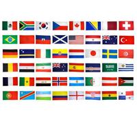 Digni Lot de 48 drapeaux nationaux pour supporters de football 2026 - pays participants - 90 x 150 cm
