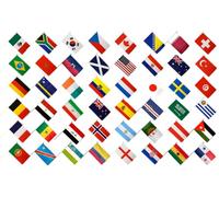 Digni Lot de 48 drapeaux sur hampe pour supporters de football 2026 - pays participants - 30 x 45 cm