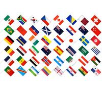 Digni Lot de 48 drapeaux sur hampe pour supporters de football 2026 - pays participants - 60 x 90 cm