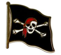 Digni Pin's (épinglette) Drapeau Pirate avec Foulard - 2 x 2 cm